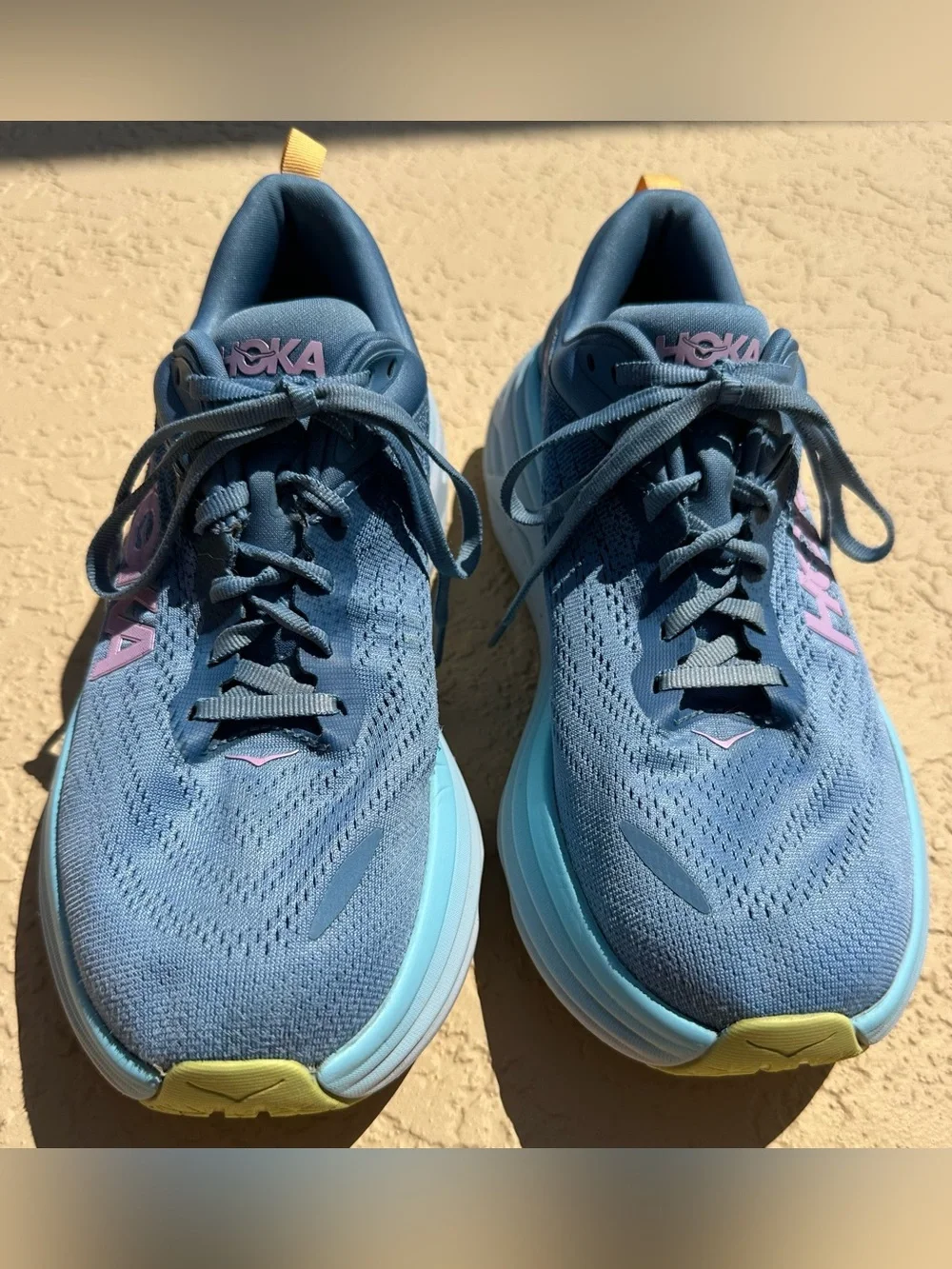 HOKA Bondi 8 Shadow / Dusk Blue Purple Running Shoes Women’s Size 9.5 Clean